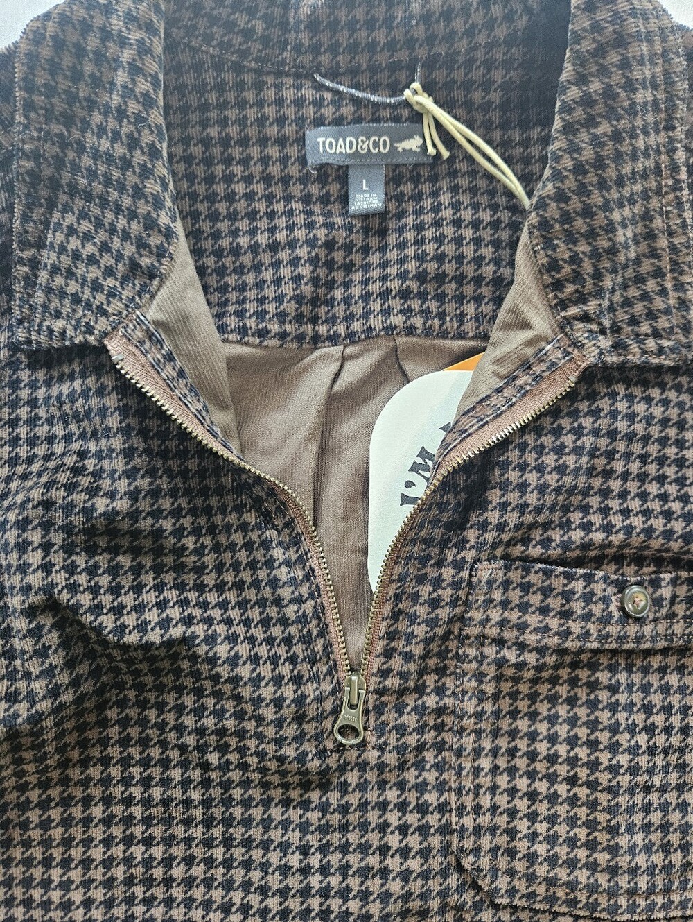 Toad & Co Womens L Cruiser Cord Popover Dress Brown Corduroy Long Sleeve Pockets - Picture 8 of 16